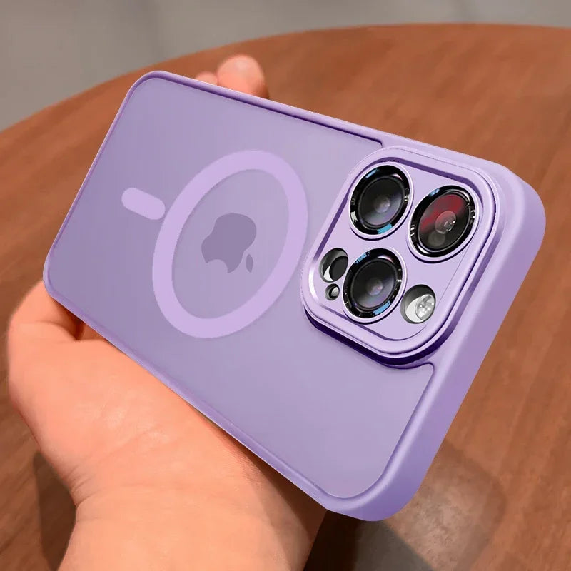 Magnetic Luxury Matte Phone Case — Lens Protector | Translucent Frosted Cover | iPhone & Samsung