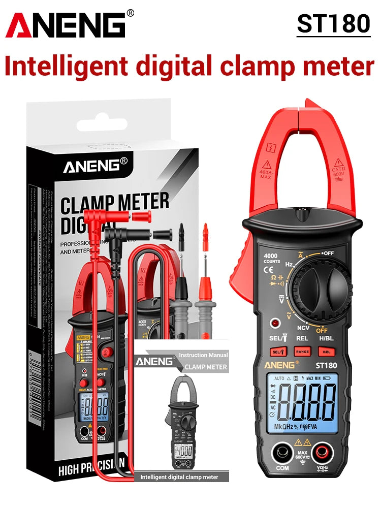ANENG ST180 Digital AC Clamp Meter — Current Tester | Multimeter | Electrician Professional Tool