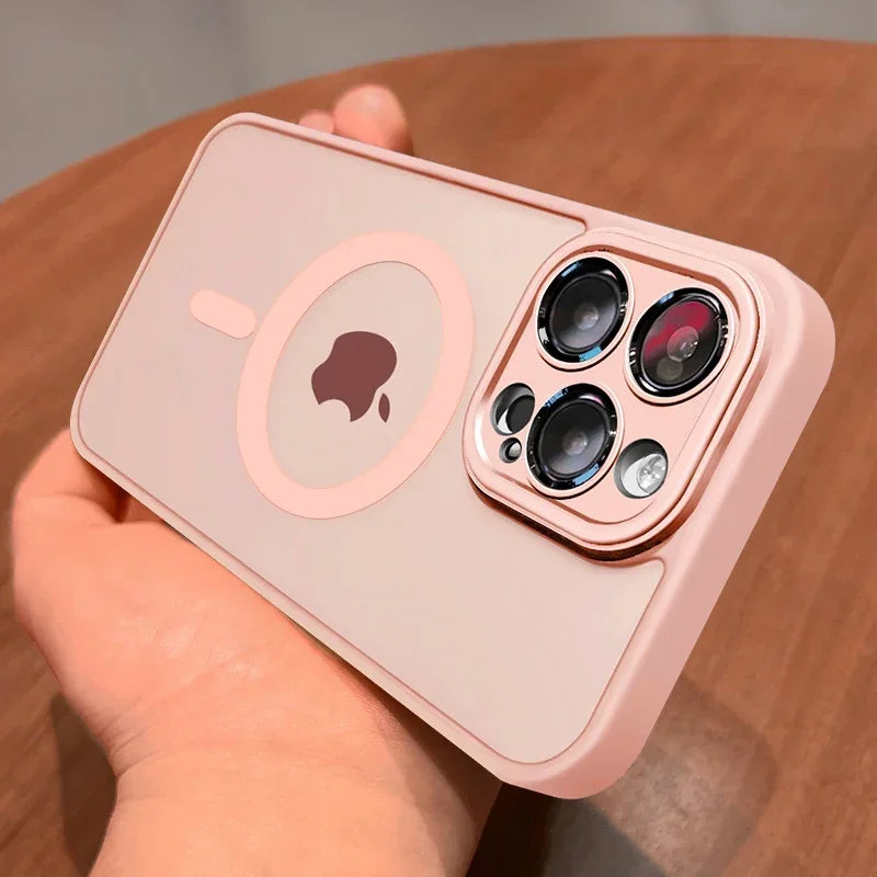 Magnetic Luxury Matte Phone Case — Lens Protector | Translucent Frosted Cover | iPhone & Samsung