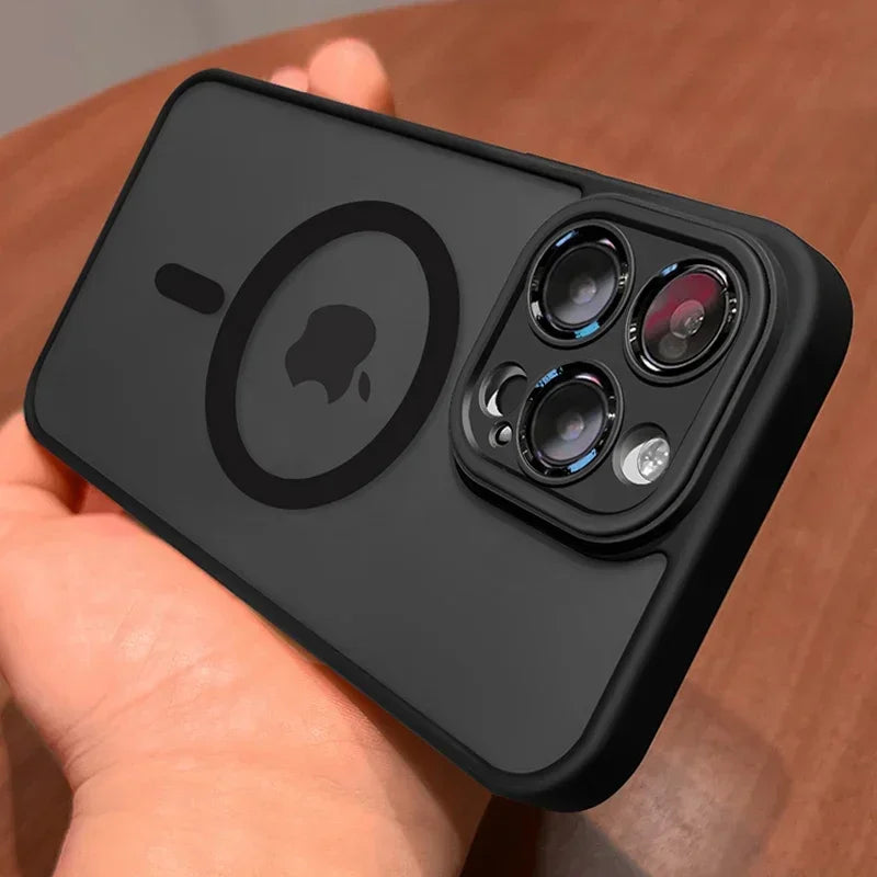 Magnetic Luxury Matte Phone Case — Lens Protector | Translucent Frosted Cover | iPhone & Samsung