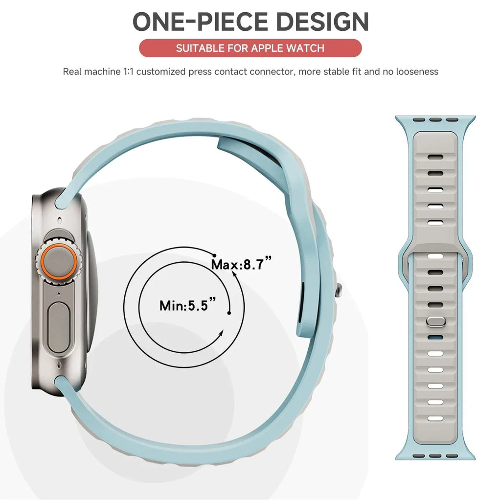 Apple Watch Silicone Sport Band — Soft Breathable Strap | All Series Compatible | 38/40/41/42/44/45mm