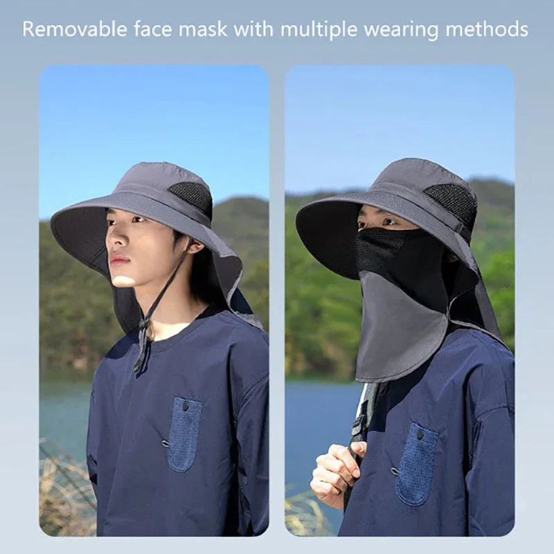 Summer UV Protection Sun Hat — Wide Brim Outdoor Cap | Fishing, Hiking & Beach | Men & Women