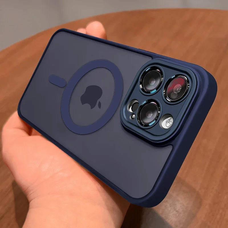 Magnetic Luxury Matte Phone Case — Lens Protector | Translucent Frosted Cover | iPhone & Samsung