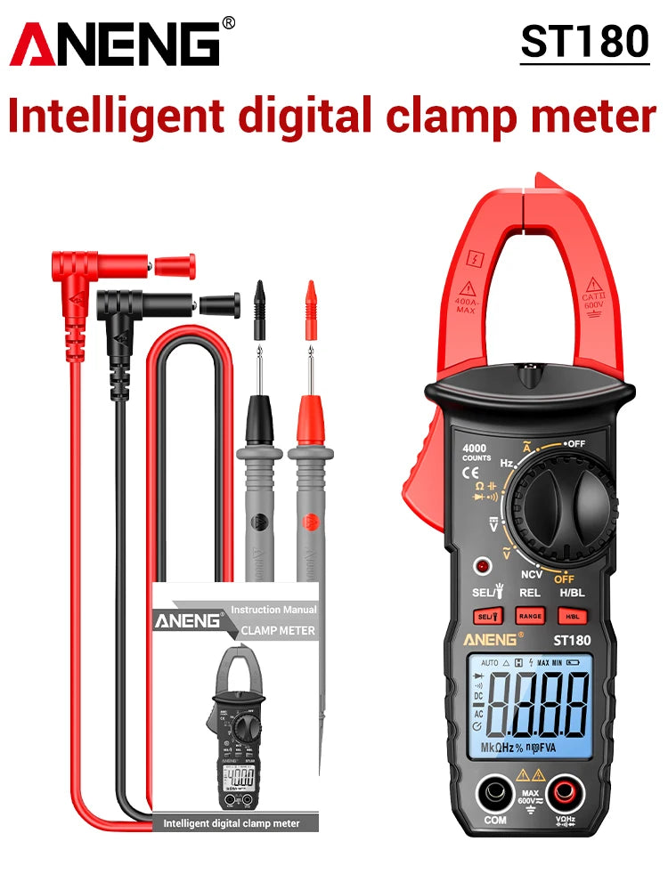 ANENG ST180 Digital AC Clamp Meter — Current Tester | Multimeter | Electrician Professional Tool