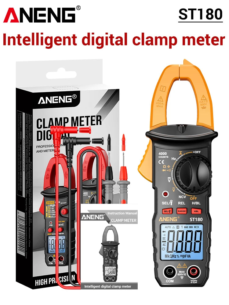 ANENG ST180 Digital AC Clamp Meter — Current Tester | Multimeter | Electrician Professional Tool
