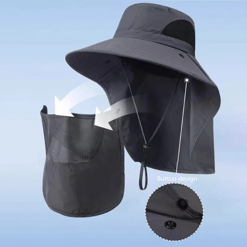 Summer UV Protection Sun Hat — Wide Brim Outdoor Cap | Fishing, Hiking & Beach | Men & Women