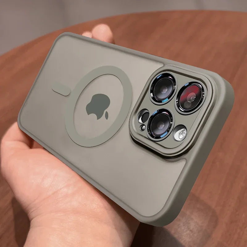 Magnetic Luxury Matte Phone Case — Lens Protector | Translucent Frosted Cover | iPhone & Samsung