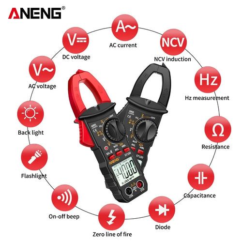 ANENG ST180 Digital AC Clamp Meter — Current Tester | Multimeter | Electrician Professional Tool