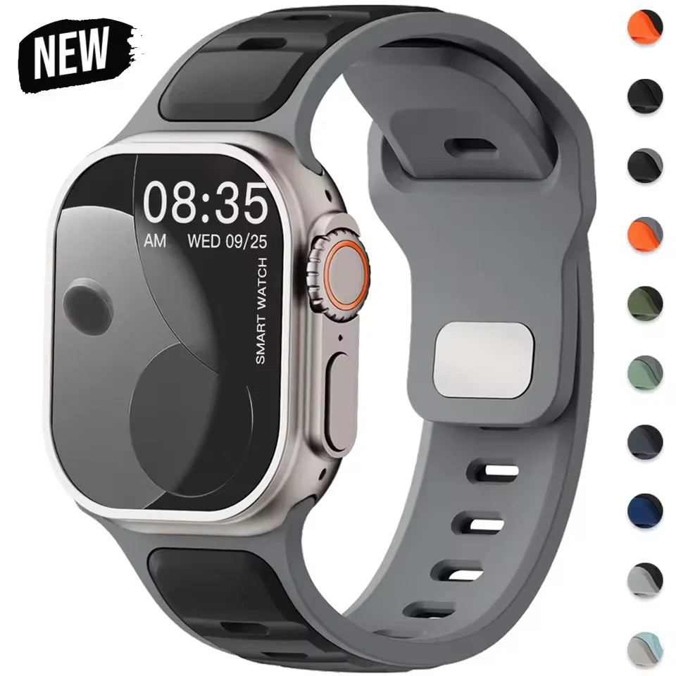 Apple Watch Silicone Sport Band — Soft Breathable Strap | All Series Compatible | 38/40/41/42/44/45mm