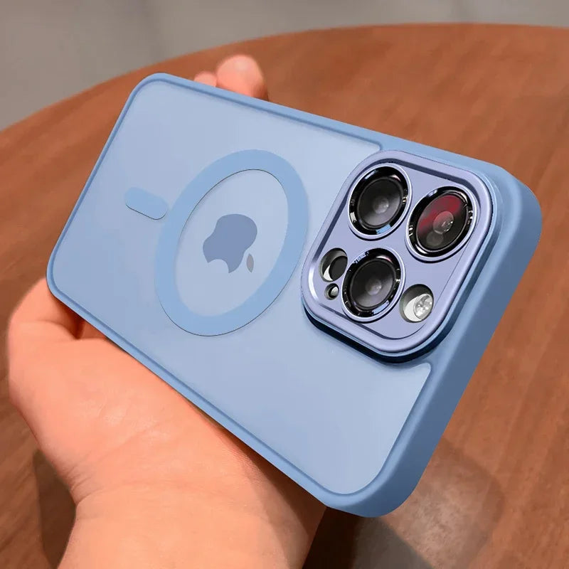 Magnetic Luxury Matte Phone Case — Lens Protector | Translucent Frosted Cover | iPhone & Samsung