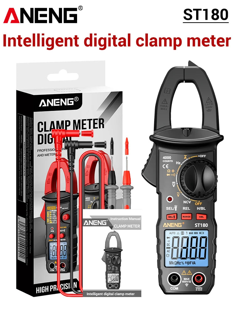 ANENG ST180 Digital AC Clamp Meter — Current Tester | Multimeter | Electrician Professional Tool