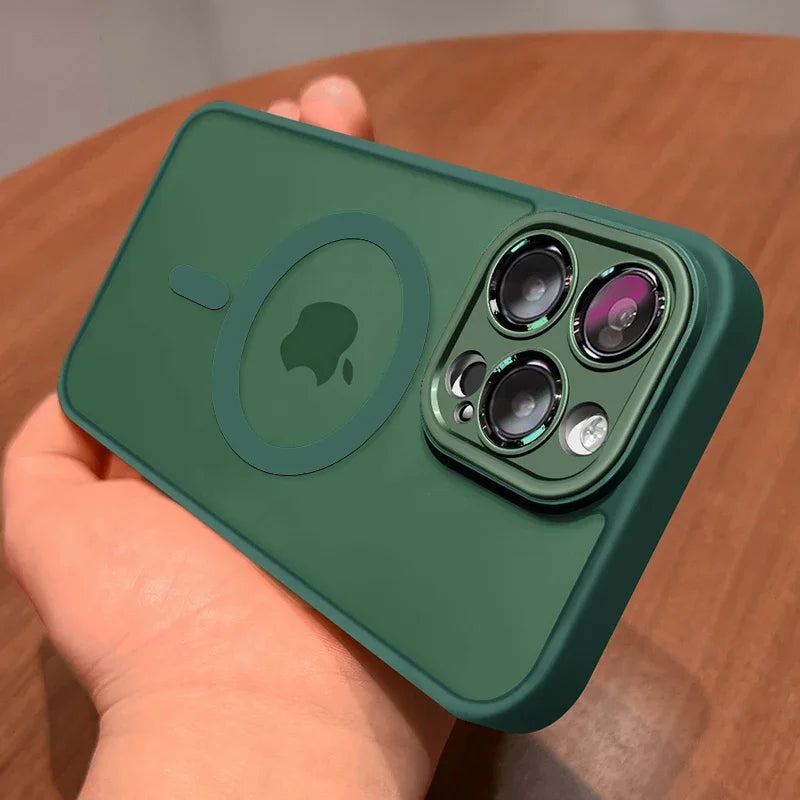 Magnetic Luxury Matte Phone Case — Lens Protector | Translucent Frosted Cover | iPhone & Samsung