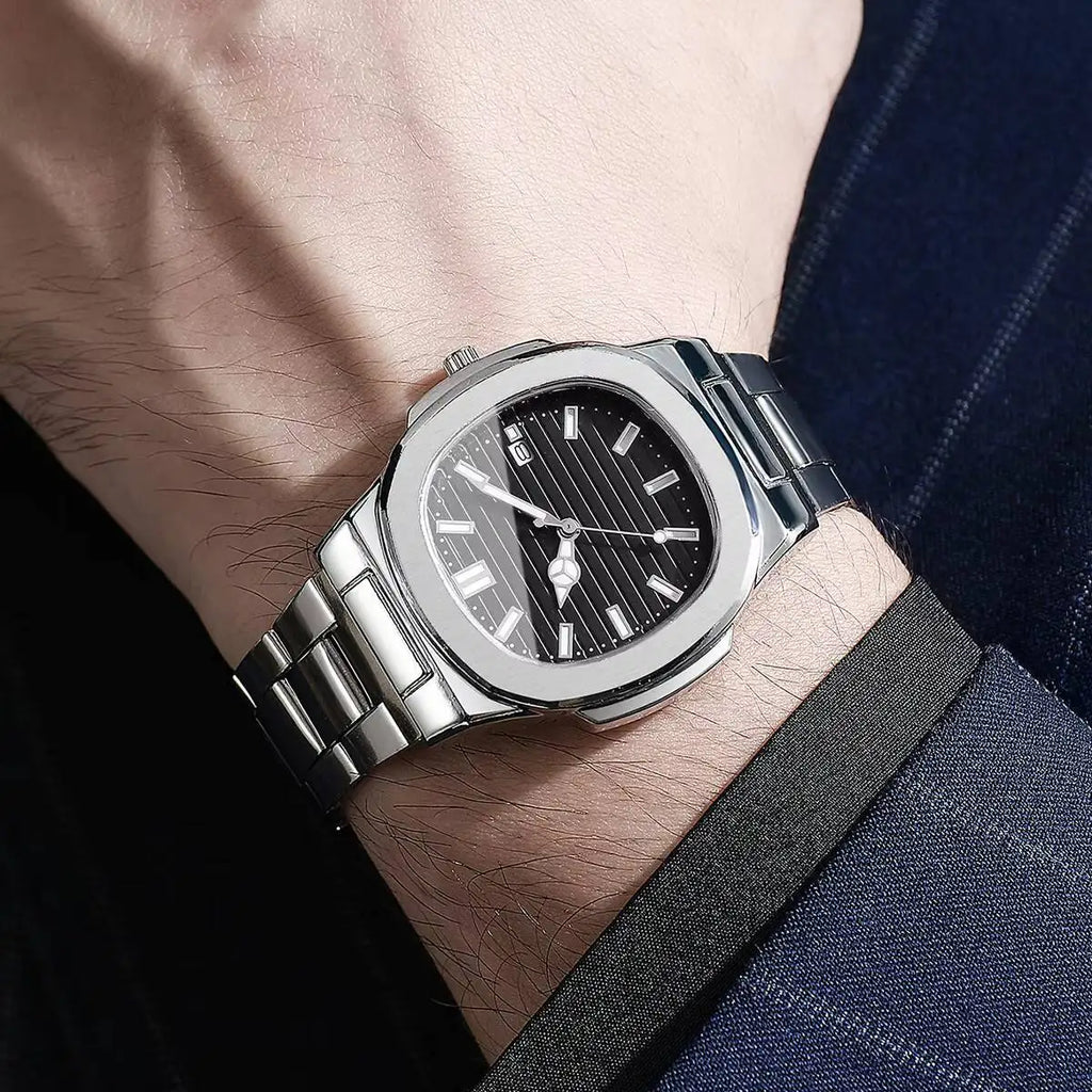 Luxury Men's Business Watch — Square Dial Fashion Quartz | Elegant Dress Watch | Gift for Him